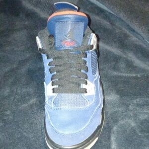 Jordan Blue and Black Sneakers with Classic AJ4 Design